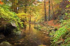 Waterfall in Golling, Salzburg, Austria-Dieter Meyrl-Framed Stretched Canvas