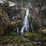 Waterfall in Golling, Salzburg, Austria-Dieter Meyrl-Framed Stretched Canvas