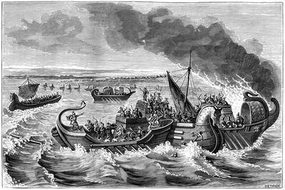 Combat Between Roman and Veneti Vessels, Loire River, 56 BC (1882-188)