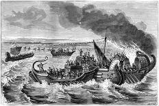 Combat Between Roman and Veneti Vessels, Loire River, 56 BC (1882-188)-Dietrich-Giclee Print