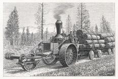 Sturdy Three-Wheeled Steam- Powered Traction Engine Used in the Timber Industry California-Dietrich-Art Print