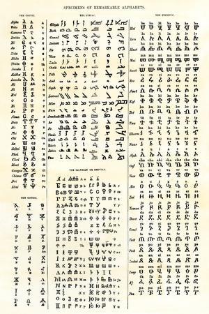 'Different Ancient Alphabets: Letters of the Coptic Alphabet, Syriac (Aramean Language of the ...