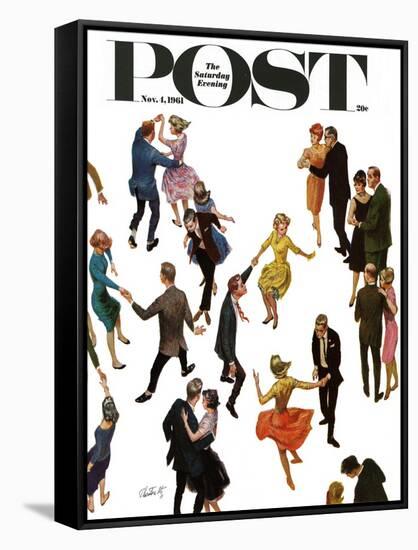 "Different Dancing Styles," Saturday Evening Post Cover, November 4, 1961-Thornton Utz-Framed Stretched Canvas