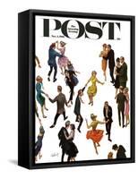 "Different Dancing Styles," Saturday Evening Post Cover, November 4, 1961-Thornton Utz-Framed Stretched Canvas