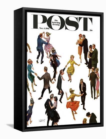 "Different Dancing Styles," Saturday Evening Post Cover, November 4, 1961-Thornton Utz-Framed Stretched Canvas