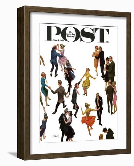 "Different Dancing Styles," Saturday Evening Post Cover, November 4, 1961-Thornton Utz-Framed Giclee Print