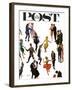 "Different Dancing Styles," Saturday Evening Post Cover, November 4, 1961-Thornton Utz-Framed Giclee Print