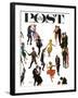 "Different Dancing Styles," Saturday Evening Post Cover, November 4, 1961-Thornton Utz-Framed Giclee Print