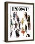 "Different Dancing Styles," Saturday Evening Post Cover, November 4, 1961-Thornton Utz-Framed Premium Giclee Print