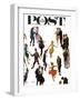 "Different Dancing Styles," Saturday Evening Post Cover, November 4, 1961-Thornton Utz-Framed Premium Giclee Print