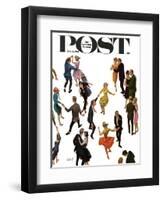 "Different Dancing Styles," Saturday Evening Post Cover, November 4, 1961-Thornton Utz-Framed Premium Giclee Print