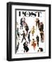 "Different Dancing Styles," Saturday Evening Post Cover, November 4, 1961-Thornton Utz-Framed Premium Giclee Print