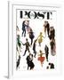 "Different Dancing Styles," Saturday Evening Post Cover, November 4, 1961-Thornton Utz-Framed Giclee Print