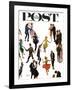 "Different Dancing Styles," Saturday Evening Post Cover, November 4, 1961-Thornton Utz-Framed Giclee Print