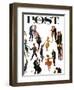 "Different Dancing Styles," Saturday Evening Post Cover, November 4, 1961-Thornton Utz-Framed Giclee Print