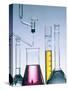 Different flasks with fluids-Paul Steeger-Stretched Canvas
