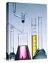 Different flasks with fluids-Paul Steeger-Stretched Canvas