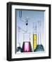 Different flasks with fluids-Paul Steeger-Framed Photographic Print