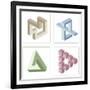 Different Multicolored Optical Illusions Of Unreal Geometrical Objects-shooarts-Framed Premium Giclee Print