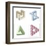 Different Multicolored Optical Illusions Of Unreal Geometrical Objects-shooarts-Framed Art Print