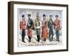 Different Russian Military Uniforms of the Emperor, 1896-null-Framed Giclee Print