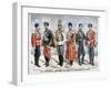 Different Russian Military Uniforms of the Emperor, 1896-null-Framed Giclee Print