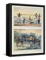 Different Transport in Brazil-Jean Baptiste Debret-Framed Stretched Canvas