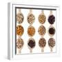 Different Type Of Seeds On Wooden Spoon-adamr-Framed Art Print