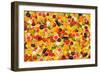 Different Types Of Fruit And Vegetables As Background, Colorful-pasiphae-Framed Premium Giclee Print