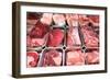 Different Types of Meat at the Sale Counter of a Butcher-null-Framed Photo