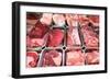 Different Types of Meat at the Sale Counter of a Butcher-null-Framed Photo