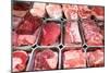 Different Types of Meat at the Sale Counter of a Butcher-null-Mounted Photo