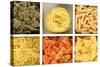 Different Types Of Pasta In White Wooden Box Sections Close-Up-Yastremska-Stretched Canvas