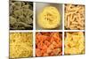 Different Types Of Pasta In White Wooden Box Sections Close-Up-Yastremska-Mounted Art Print