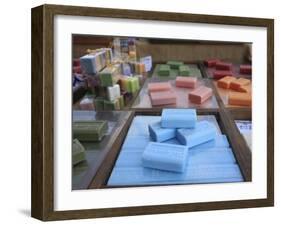 Different Types of Soap on Stall in a Street Market on the French Riviera, Provence-Vincenzo Lombardo-Framed Photographic Print