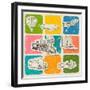 Different Vehicles-yunna-Framed Art Print