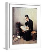 Difficult Passage in the Talmud-Isidor Kaufmann-Framed Art Print