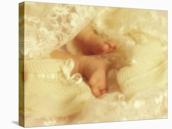 Diffused Effect of Baby Feet, Lacen and Booties-Steve Satushek-Stretched Canvas