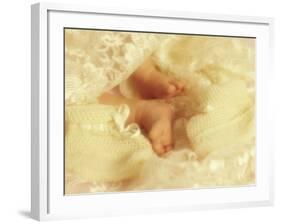 Diffused Effect of Baby Feet, Lacen and Booties-Steve Satushek-Framed Photographic Print