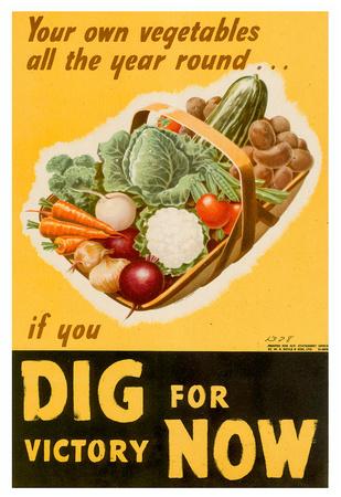 'Dig for Victory WWII War Propaganda Art Print Poster' Posters ...