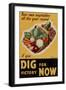 Dig for Victory WWII War Propaganda Plastic Sign-null-Framed Art Print