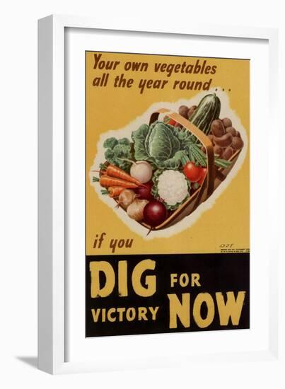 Dig for Victory - WWII War Propaganda-null-Framed Art Print
