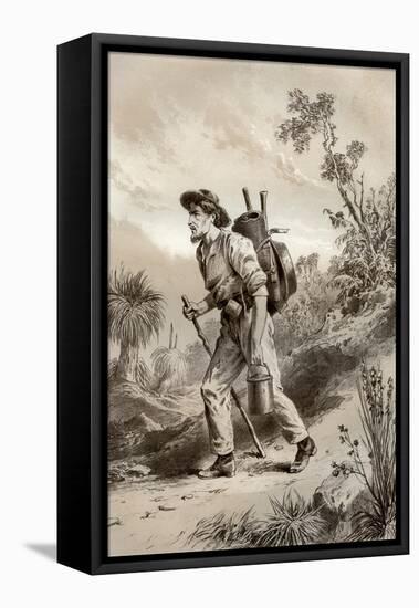 Digger on the Tramp, Australia, 1879-McFarlane and Erskine-Framed Stretched Canvas