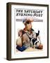 "Digging Doggy," Saturday Evening Post Cover, July 31, 1926-Robert L. Dickey-Framed Giclee Print