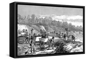 Digging the Panama Canal, 1888-null-Framed Stretched Canvas