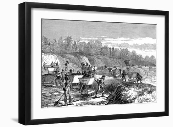 Digging the Panama Canal, 1888-null-Framed Giclee Print