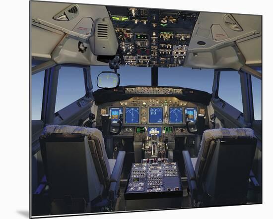 Digital 737 Flight Deck 2005-null-Mounted Art Print