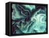 Digital Agate - Teal-null-Framed Stretched Canvas