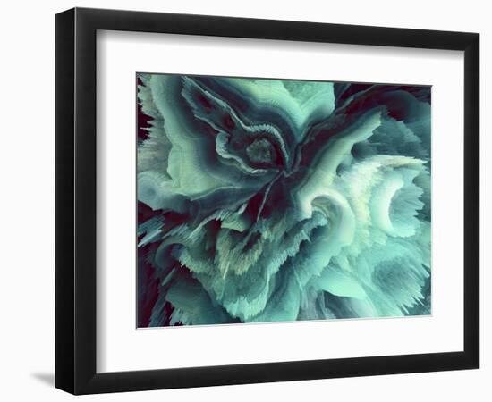 Digital Agate - Teal-null-Framed Art Print