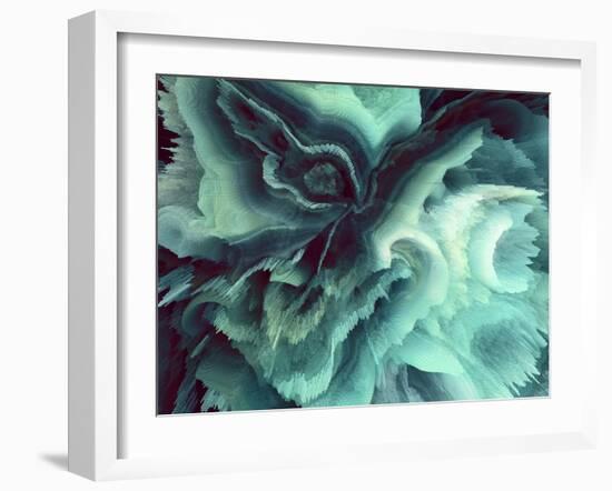 Digital Agate - Teal-null-Framed Art Print
